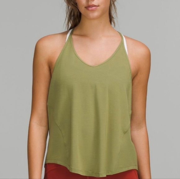 Lululemon Modal Silk Yoga Tank Top 6 Bronze Green - Picture 1 of 10